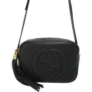 Gucci Soho Disco Pebbled Leather Interlocking GG Tassel Crossbody Bag